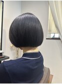秋ボブショート×アルカリ酸熱×黒髪簡単スタイリング×髪質改善