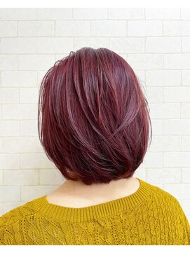 オリジンズヘアーセカンド 守谷店(Origins hair 2nd) サンセットピンクカラー×「髪質再生」BYKARTE 3step TR