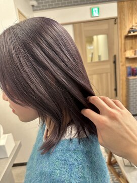 リノショアーズ 元町店(RINOSHORES) 大人美人立体感ベルボブ×暗めカラーダークバイオレット