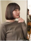 ミディアムヘア/斜めバング/グレージュカラー/大分駅