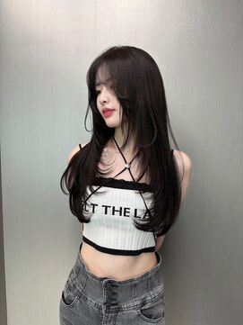 イキ 表参道(iki omotesando) デザインカラー/レイヤーカット/ウェットヘア/オリーブベージュ