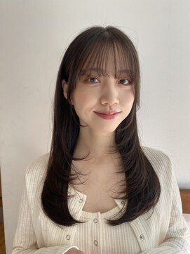 ガーランド (Garland) 大人かわいい小顔顔まわりレイヤーシースルーバングまろベージュ