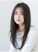ロングレイヤー/20代30代大人かわいい/オリーブブラウン