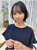 ゆるふわくびれレイヤーボブ小顔カット/シースルー流し前髪