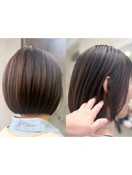 白髪ぼかし×ダメージレスは《muze》へお任せ！ハイライトでお洒落に脱白髪染め♪艶感ある仕上がりに。