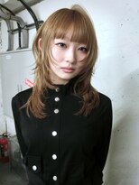 ノラ シブヤ(NORA) ★ミディアムレイヤーハッシュカットウルフカット茶髪ベージュ