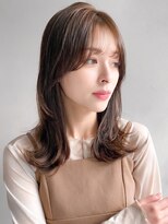 リヤン 表参道(lyann) ワンカールシースルーバングアンブレラカラーくせ毛風カール