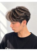 ハイライト×センターパート
