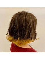 ネオヘアー 曳舟店(NEO Hair)&nbsp;ショートボブ×裾イエロー（曳舟）