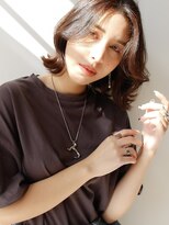 ラトリエ ブロカント 立川北口店(L'atelier BROCANTE) ミディアム ひし形 ブラウン 暖色系カラー  外ハネ