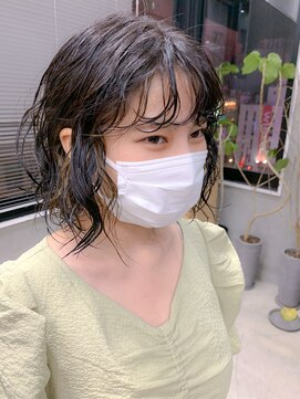 テトヘアー(teto hair) パーマボブ、インナーカラー、ニュアンスパーマ