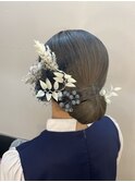 タイトシニヨン シニヨン まとめ髪 着物ヘア 前撮りヘア 成人式