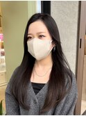 レイヤーカット サイドバング ナチュラルカラー グレージュ