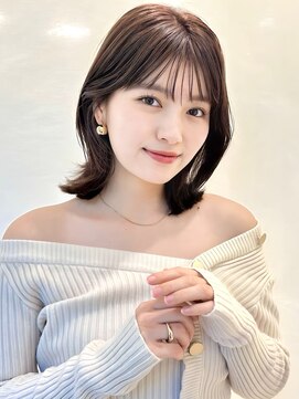 ラボヌールヘアー シェリ 久喜店(La Bonheur hair cheri) くびれミディ/くびレイヤーエモージュグレーベージュカラー