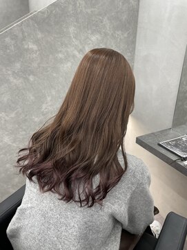 ファイブバイジエクト 堀江(FIVE by The Ect) 裾カラー グラデーションカラー くすみピンク ベージュブラウン