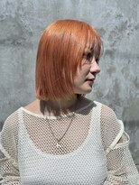 ビビッドオレンジ　オレンジカラー　ボブ