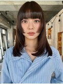 【阿形】姫カットレイヤーシャギーレイヤーカットセミロング