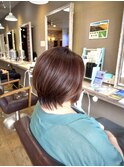 大人ショート細めハイライト白髪ぼかしくすみカラー40代50代