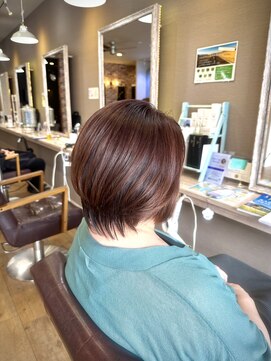 ヘアーメイクロージー 八軒店 (HAIR MAKE ROSY) 大人ショート細めハイライト白髪ぼかしくすみカラー40代50代