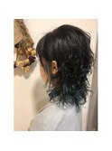 ウェーブウルフヘア×ブルージュエンドカラー