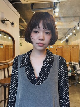 ヒュージ 三軒茶屋(huge) ショートボブ/ミニボブ/ニュアンスパーマ/顔周りカット/20代30代