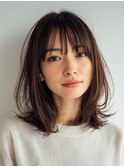 クラゲヘアー/小顔に見せるヘア/ココアベージュ/大口子安新子安