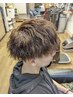 【メンズ専門店による】デザインカット+シェービング+スパイラルパーマ