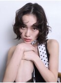 ひし形レイヤーボブハッシュ/顔周り/オリーブベージュ/原宿0629