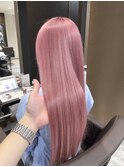艶髪ピンクベージュ×ハイトーンロング