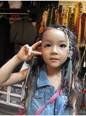 キッズダンサーヘアースタイル♪コーンロウ＆エクステ