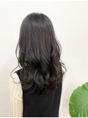 ダークグレージュ×ゆる巻きロング