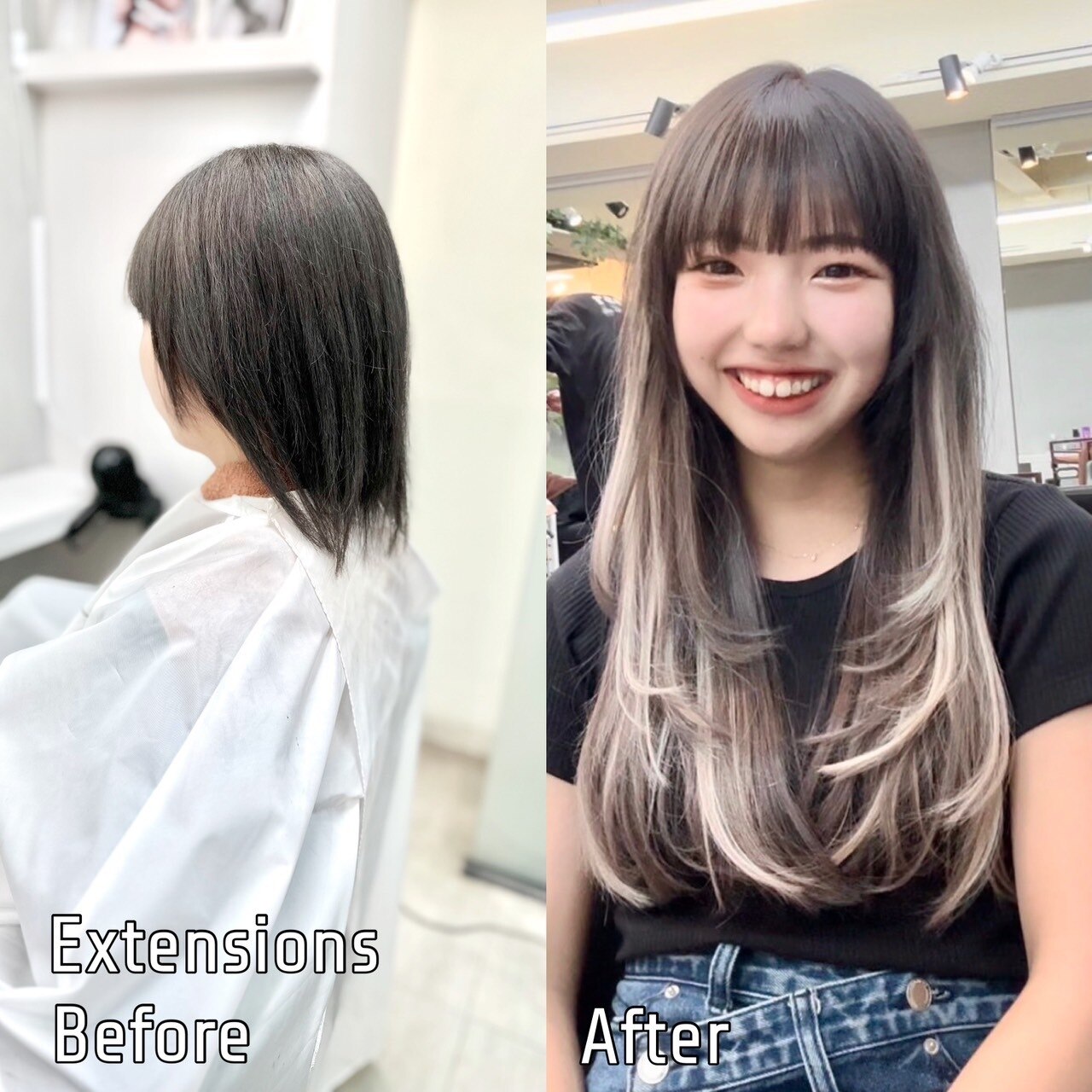 ハイライトMIXシールエクステ×顔まわりレイヤーカット/心斎橋 ハイライトMIXシールエクステ×顔まわりレイヤーカット/心斎橋