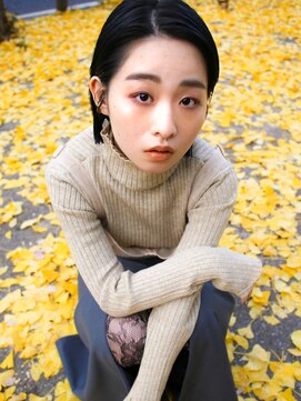 テトヘアー(teto hair) タイトヘアセット ウェット 切りっぱなし ボブ 暗髪 前髪なし