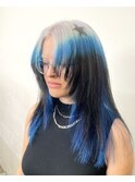ハイトーンホワイトシルバーブルーグラデーションデザインカラー