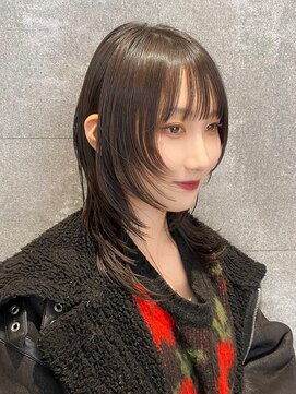 ピークアブー 原宿ハラカド(PEEK-A-BOO) 黒髪ミディアムレイヤーハッシュカットウルフロング美髪