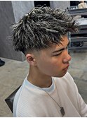 メッシュハイライトツイストツイスパフェード刈り上げシャドウ