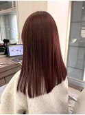 【arte HAIR】セミロング/ストレート/カシスブラウンカラー