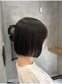 調布レディースカットミニボブ切りっぱなしボブワンカラー