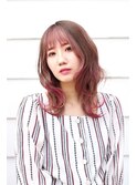 ピンクセクションカラー×くびれミディアム
