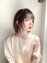 リブランド 銀座(REBRAND)&nbsp;軽め顔まわりレイヤーボブグレージュ前髪あり