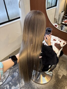 チャプター 問屋町(chapter) ケアブリーチミルクティグレージュカラー髪質改善トリートメント