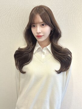 王道大人気くびれヘア/ショコラグレージュ/ブリーチなしWカラー