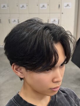 バース 河原町店(BIRTH) 韓国へアカルマパーマワックスなしセンターパート黒髪ウルフ