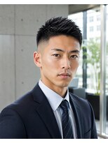 MEN's Baguz MEN'Sカット/ MEN'Sパーマ/ MEN'Sカラー 清潔感と男らしさを両立する好印象ビジネスフェードショートヘア