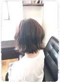 外ハネボブ+ハイグレージュカラー