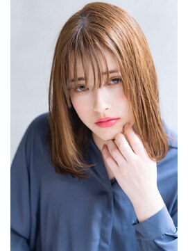 メーヴェ(Mowen) mowen×外ハネミディアム×ラフウェーブ×オレンジベージュ