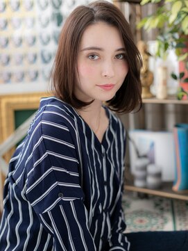カバーヘア ブリス 戸田公園西口店(COVER HAIR bliss) アシンメトリー前下がり小顔かきあげボブc5戸田公園20代30代40代