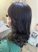 インナーカラーミディアムレイヤーカット髪質改善トリートメント