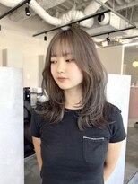 ジエクトカナウ 大阪梅田店(The Ect canow) レイヤーロング前髪グレージュカラー韓国ヘアワンホンヘア
