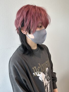 サラ ビューティー サイト 古賀店(SARA Beauty Sight) ウルフ/アンブレラカラー/メンズライク/ピンク/10代20代30代